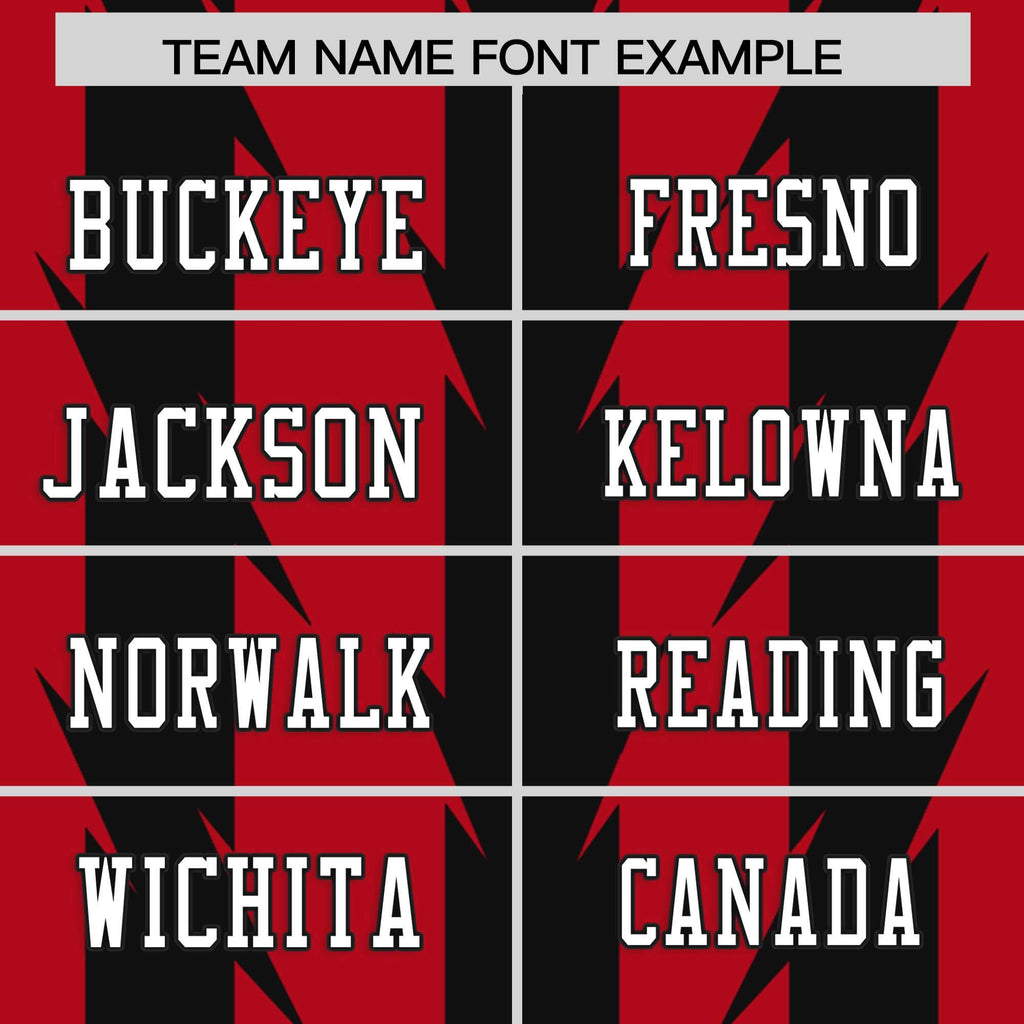 Custom Red Black Personalized Razr Stripe Graffiti Pattern Flag Football Jersey
