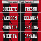Custom Red Black Personalized Razr Stripe Graffiti Pattern Flag Football Jersey