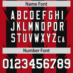 Custom Red Black Personalized Razr Stripe Graffiti Pattern Flag Football Jersey