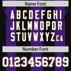 Custom Black Purple Personalized Razr Stripe Graffiti Pattern Flag Football Jersey