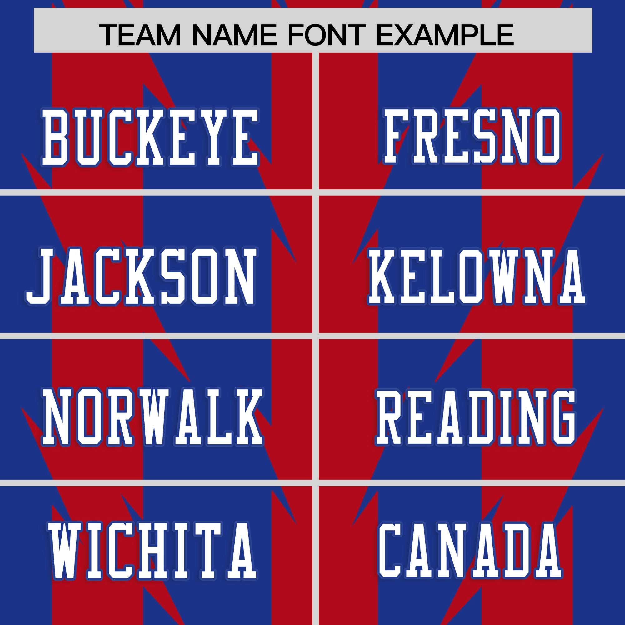 Custom Royal Red Personalized Razr Stripe Graffiti Pattern Flag Football Jersey