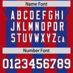 Custom Red Royal Personalized Razr Stripe Graffiti Pattern Flag Football Jersey