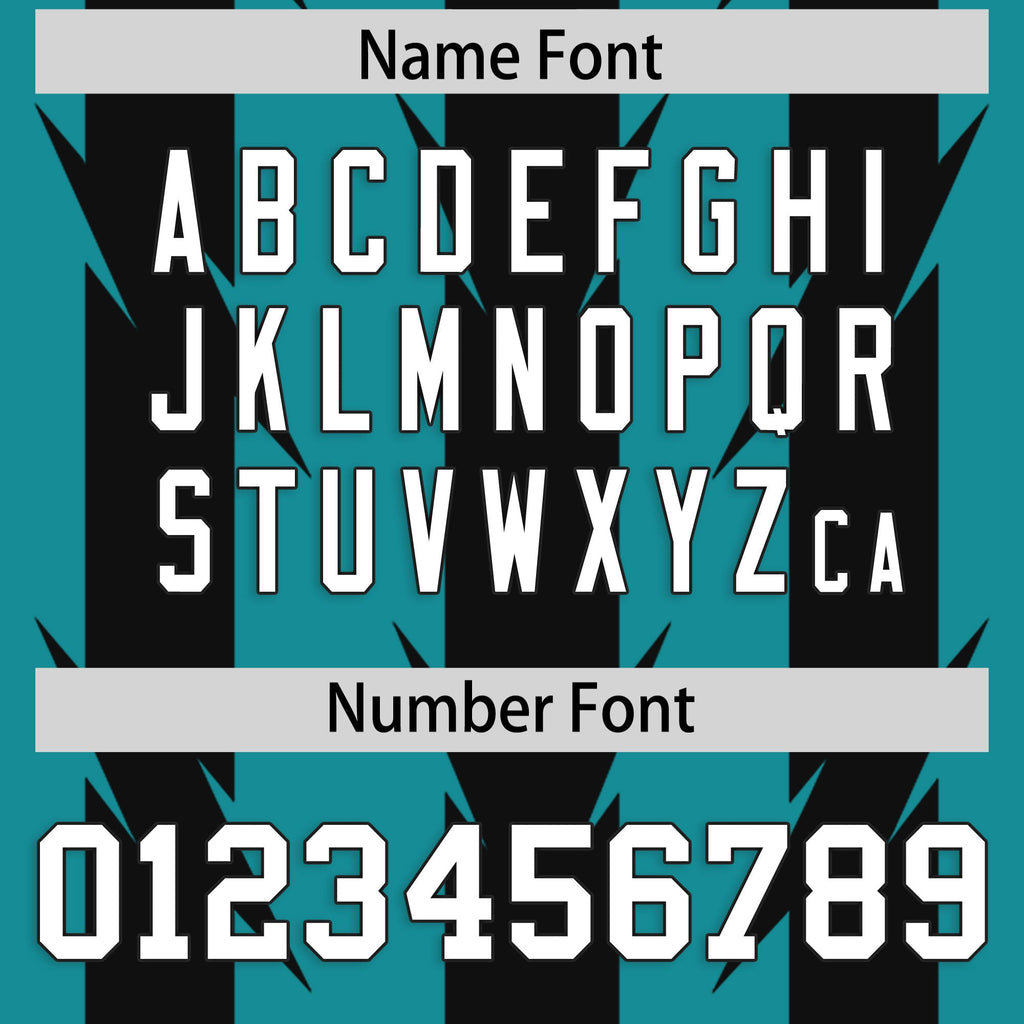 Custom Aqua Black Personalized Razr Stripe Graffiti Pattern Flag Football Jersey