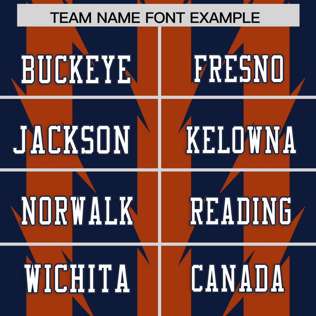 Custom Navy Texas Orange Personalized Razr Stripe Graffiti Pattern Flag Football Jersey