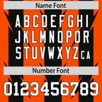 Custom Orange Black Personalized Razr Stripe Graffiti Pattern Flag Football Jersey