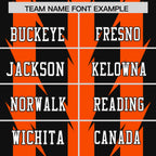 Custom Black Orange Personalized Razr Stripe Graffiti Pattern Flag Football Jersey