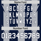 Custom Navy Gray Personalized Razr Stripe Graffiti Pattern Flag Football Jersey