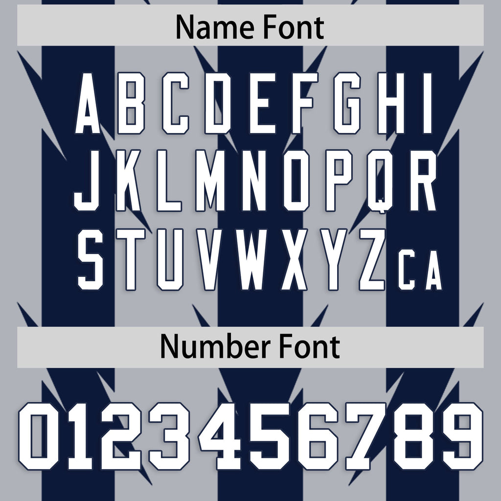 Custom Gray Navy Personalized Razr Stripe Graffiti Pattern Flag Football Jersey