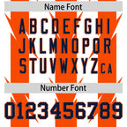 Custom White Orange Personalized Razr Stripe Graffiti Pattern Flag Football Jersey