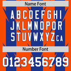 Custom Orange Royal Personalized Razr Stripe Graffiti Pattern Flag Football Jersey