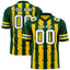 Custom Gold Green Personalized Razr Stripe Graffiti Pattern Flag Football Jersey