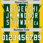 Custom Gold Green Personalized Razr Stripe Graffiti Pattern Flag Football Jersey