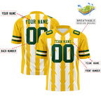 Custom White Gold Personalized Razr Stripe Graffiti Pattern Flag Football Jersey