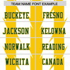 Custom White Gold Personalized Razr Stripe Graffiti Pattern Flag Football Jersey