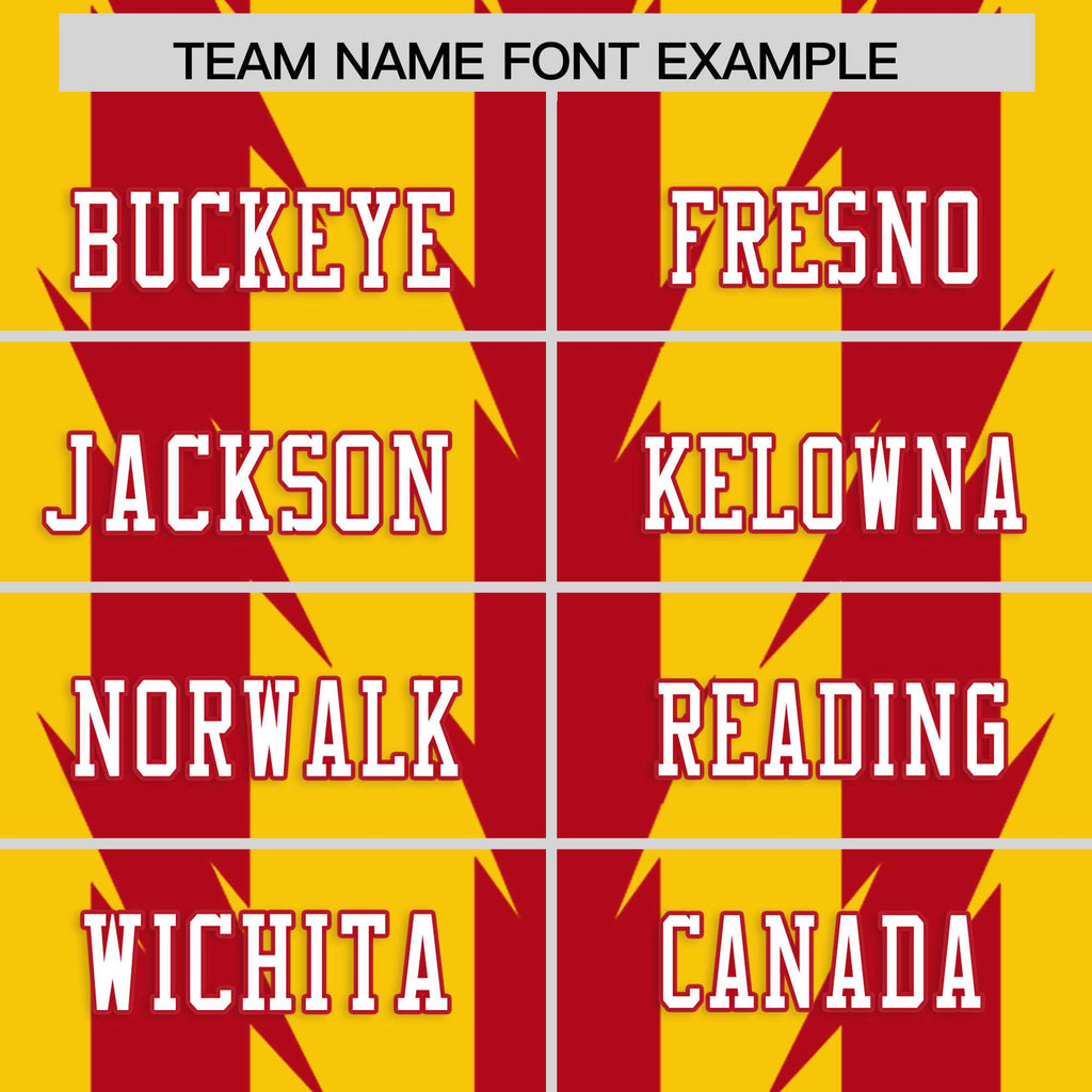 Custom Gold Red Personalized Razr Stripe Graffiti Pattern Flag Football Jersey