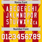 Custom Gold Red Personalized Razr Stripe Graffiti Pattern Flag Football Jersey