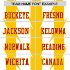 Custom White Gold Personalized Razr Stripe Graffiti Pattern Flag Football Jersey