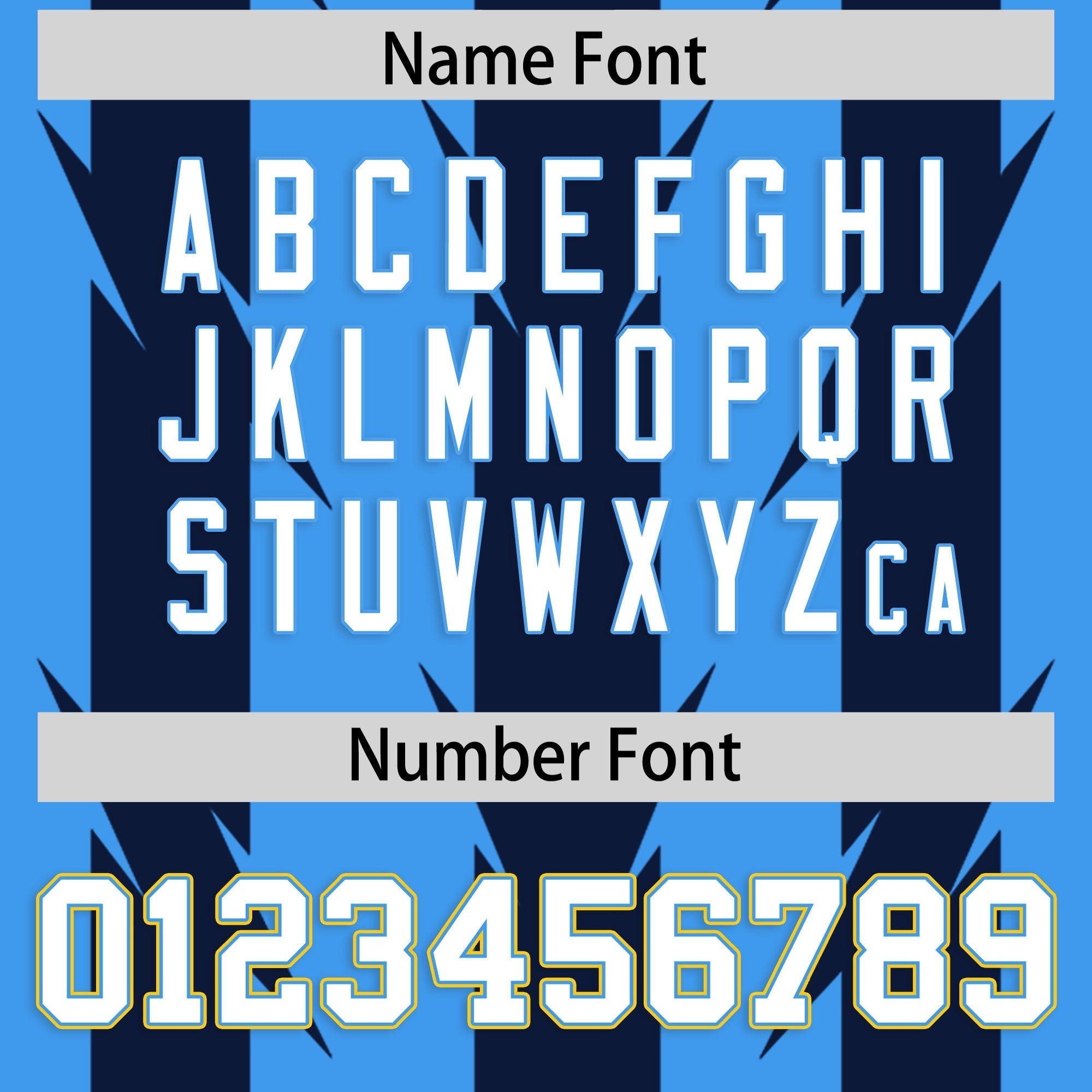 Custom Powder Blue Navy Personalized Razr Stripe Graffiti Pattern Flag Football Jersey