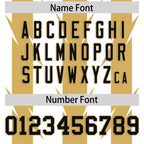 Custom White Old Gold Personalized Razr Stripe Graffiti Pattern Flag Football Jersey