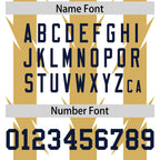 Custom White Old Gold Personalized Razr Stripe Graffiti Pattern Flag Football Jersey