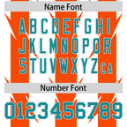 Custom White Orange Personalized Razr Stripe Graffiti Pattern Flag Football Jersey