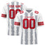 Custom Gray White Personalized Razr Stripe Graffiti Pattern Flag Football Jersey