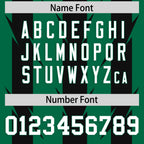 Custom Kelly Green Black Personalized Razr Stripe Graffiti Pattern Flag Football Jersey