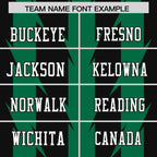 Custom Black Kelly Green Personalized Razr Stripe Graffiti Pattern Flag Football Jersey