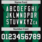 Custom Black Kelly Green Personalized Razr Stripe Graffiti Pattern Flag Football Jersey
