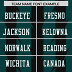 Custom Midnight Green Black Personalized Razr Stripe Graffiti Pattern Flag Football Jersey
