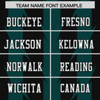 Custom Black Midnight Green Personalized Razr Stripe Graffiti Pattern Flag Football Jersey