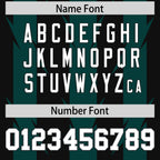 Custom Black Midnight Green Personalized Razr Stripe Graffiti Pattern Flag Football Jersey