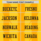 Custom Gold Yellow Personalized Razr Stripe Graffiti Pattern Flag Football Jersey
