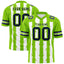 Custom White Neon Green Personalized Razr Stripe Graffiti Pattern Flag Football Jersey