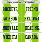 Custom White Neon Green Personalized Razr Stripe Graffiti Pattern Flag Football Jersey