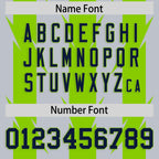 Custom Gray Neon Green Personalized Razr Stripe Graffiti Pattern Flag Football Jersey