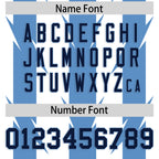 Custom White Light Blue Personalized Razr Stripe Graffiti Pattern Flag Football Jersey