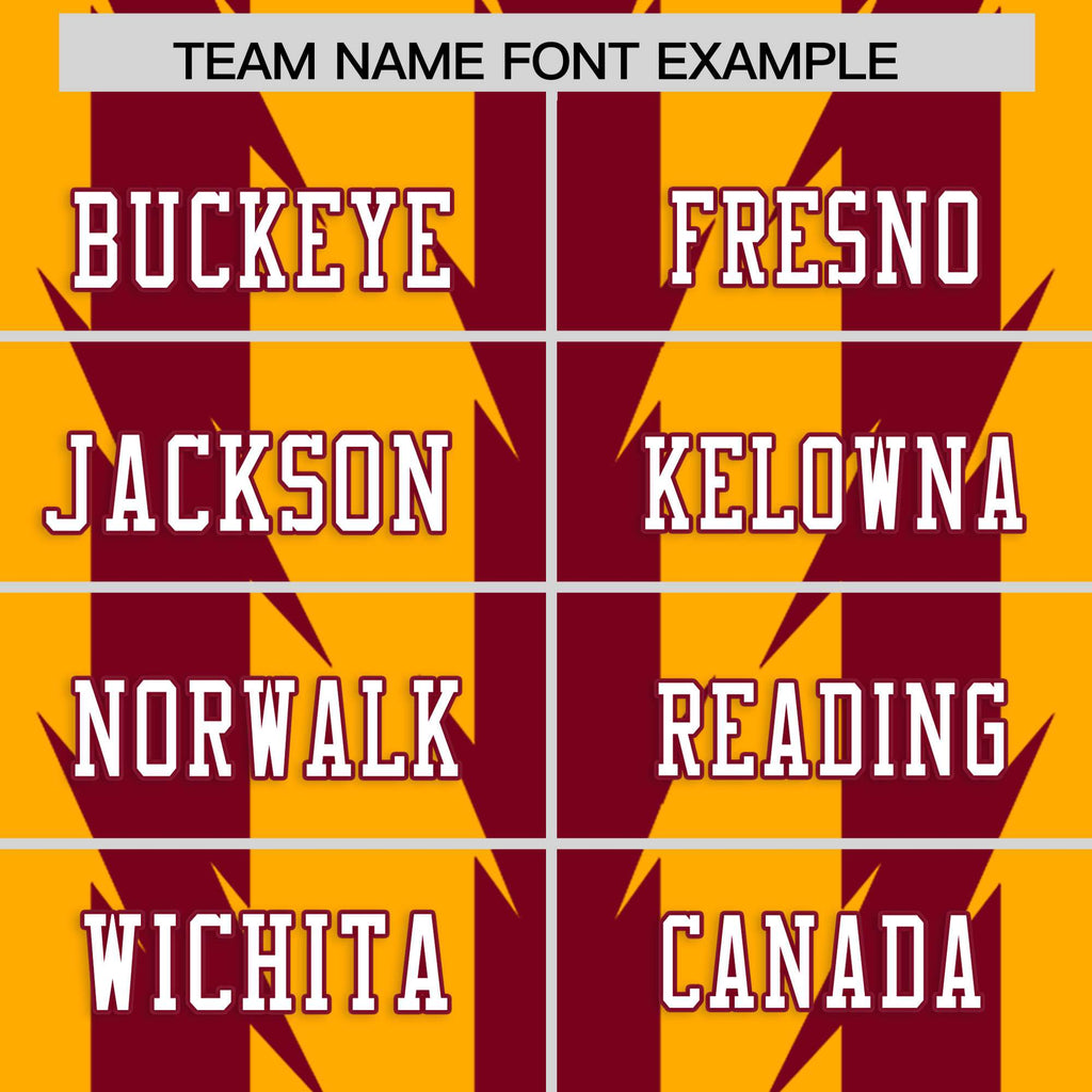 Custom Yellow Crimson Personalized Razr Stripe Graffiti Pattern Flag Football Jersey
