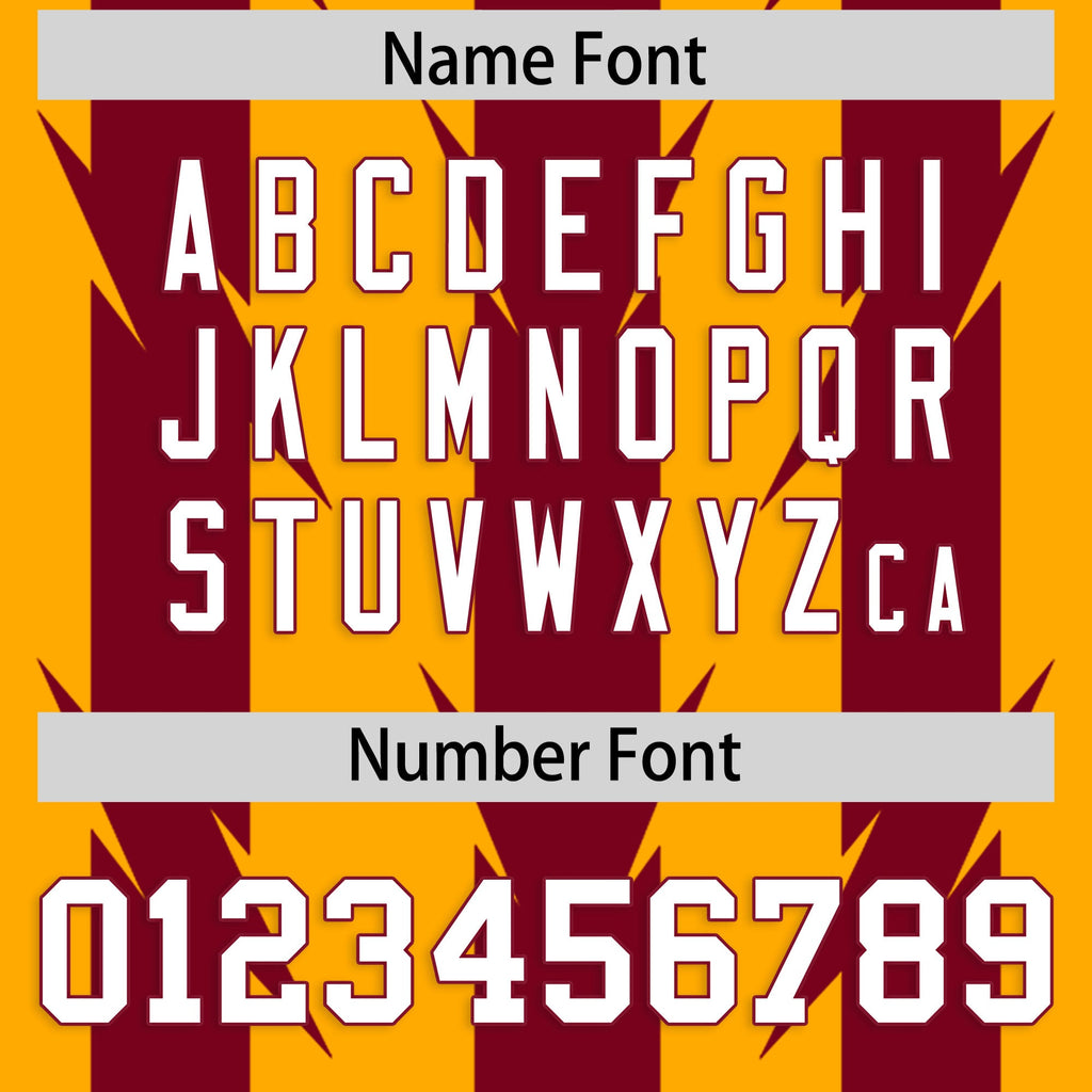 Custom Yellow Crimson Personalized Razr Stripe Graffiti Pattern Flag Football Jersey