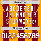 Custom Yellow Crimson Personalized Razr Stripe Graffiti Pattern Flag Football Jersey