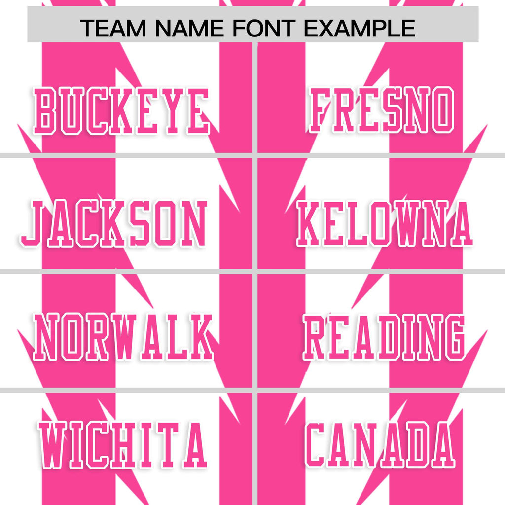 Custom White Pink Personalized Razr Stripe Graffiti Pattern Flag Football Jersey