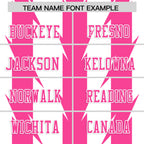 Custom White Pink Personalized Razr Stripe Graffiti Pattern Flag Football Jersey