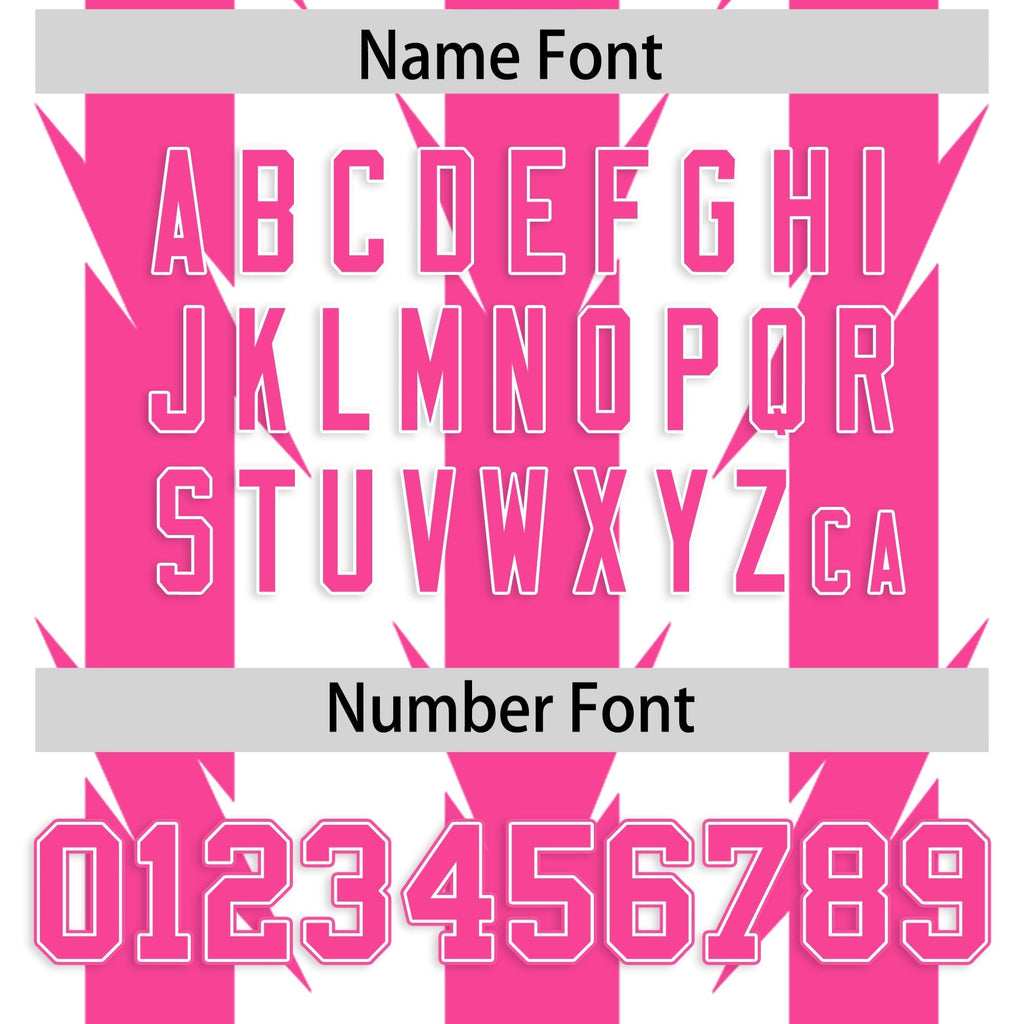 Custom White Pink Personalized Razr Stripe Graffiti Pattern Flag Football Jersey