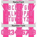 Custom White Pink Personalized Razr Stripe Graffiti Pattern Flag Football Jersey