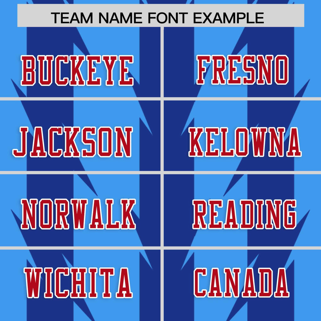 Custom Powder Blue Royal Personalized Razr Stripe Graffiti Pattern Flag Football Jersey
