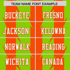 Custom Neon Green Orange Personalized Razr Stripe Graffiti Pattern Flag Football Jersey