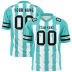 Custom White Bright Green Personalized Razr Stripe Graffiti Pattern Flag Football Jersey