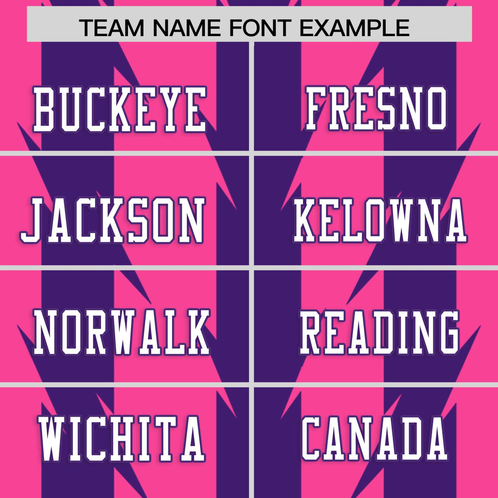 Custom Pink Purple Personalized Razr Stripe Graffiti Pattern Flag Football Jersey