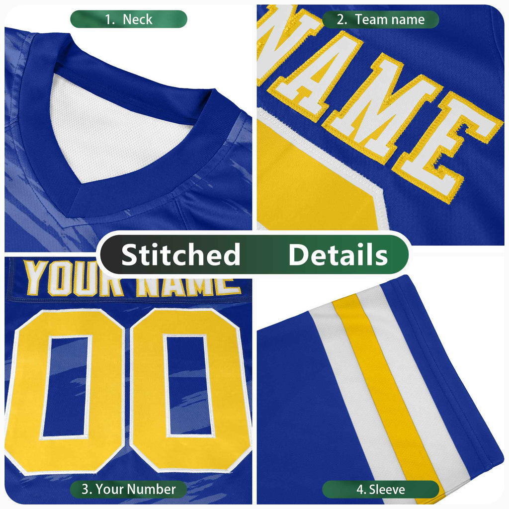 Custom White Gray Personalized Razr Stripe Graffiti Pattern Flag Football Jersey
