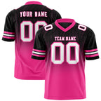Custom Black Pink Gradient Fashion Outdoor Flag Football Jersey